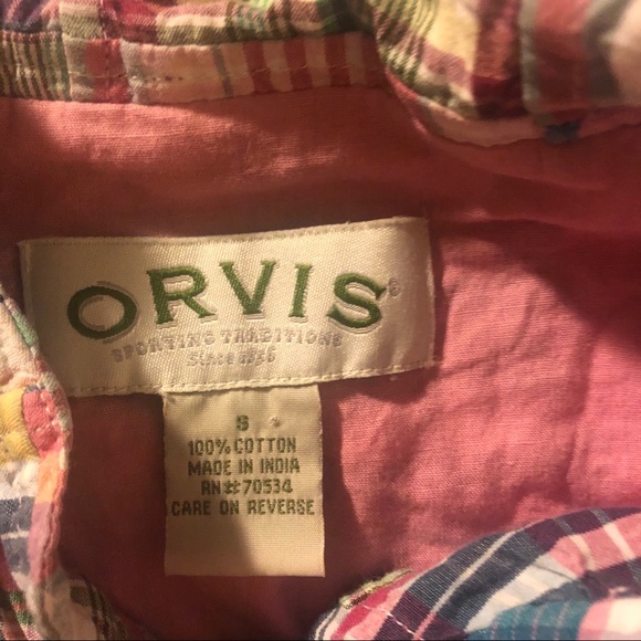 Orvis patchwork madras cotton  button vest  small - Picture 4 of 7
